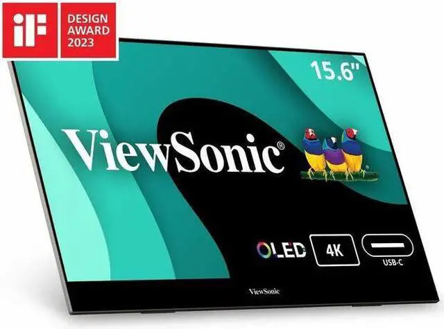 Alt view image 8 of 20 - ViewSonic VX1655-4K-OLED 15.6 Inch 4K UHD Portable OLED Monitor with 2 Way Powered 60W USB C, Mini HDMI, Dual Speakers, and Built in Stand with Smart Cover
