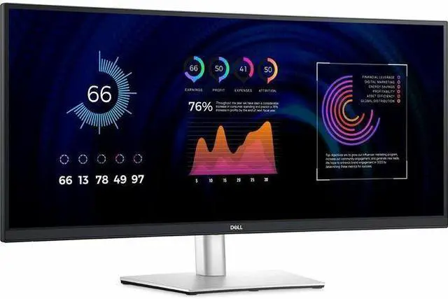 Alt view image 8 of 10 - Dell P3424WE 34.1" UW-QHD Curved Screen LED Monitor - 21:9 - 34" Class - In-plane Switching (IPS) Technology - Edge WLED Backlight - 3440 x 1440 - 1.07 Billion Colors - 300 Nit - 5 ms - 60 H