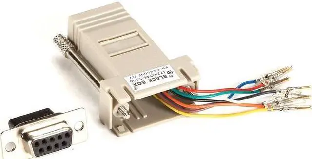 Alt view image 7 of 8 - Black Box DB9 Colored Modular Adapter (Unassembled), Female to RJ-45, 8-Wire, Gray