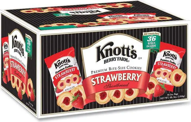 Alt view image 2 of 2 - Knott's Berry Farm Strawberry Shortbread Cookies (2oz / 36pk)