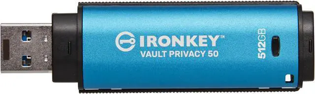 Alt view image 2 of 2 - Kingston IronKey Vault Privacy 50 Series 512GB USB-A Flash Drive IKVP50512GB