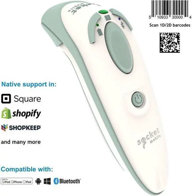 Main image of Socket Mobile DuraScan D755 Ultimate Barcode Scanner for Health Care White