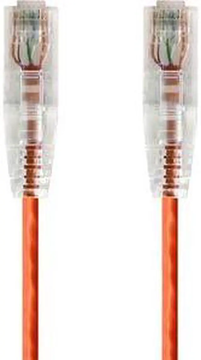 Alt view image 8 of 10 - Monoprice Cat6 Ethernet Patch Cable - 5 feet - Orange | Snagless RJ45 Stranded 550MHz UTP CMR Riser Rated Pure Bare Copper Wire 28AWG - SlimRun Series
