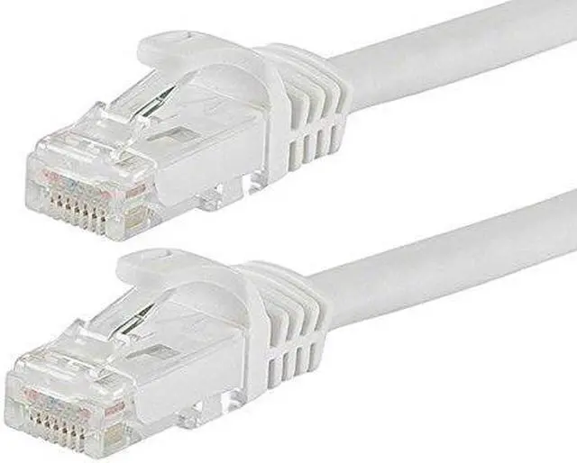 Alt view image 8 of 12 - Monoprice Cat6 Ethernet Patch Cable - 0.5 Feet - White | Network Internet Cord - RJ45, Stranded, 550Mhz, UTP, Pure Bare Copper Wire, 24AWG - Flexboot Series
