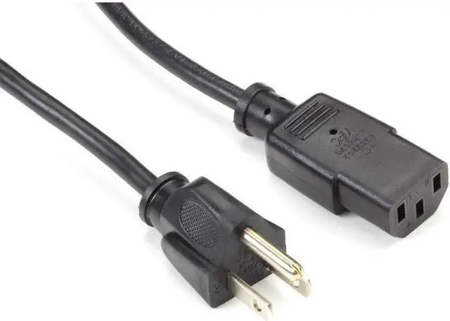 Alt view image 10 of 10 - Black Box PC/Monitor Power Cord NEMA 5-15P to IEC-60320-C13 6.5-ft. (2-m)