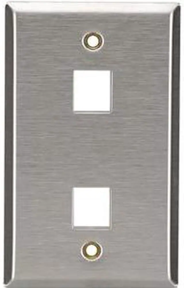 Alt view image 9 of 9 - Black Box WP371 Keystone Wallplate - Stainless Steel, Single-Gang, 2-Port