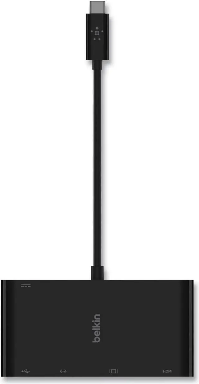 Main image of Belkin AVC004BK-BL USB-C Multimedia + Charge Adapter for Notebook - 100 W - USB Type C - 1 x USB 3.0 - USB Type-C - Network (RJ-45) - HDMI - VGA - Wired