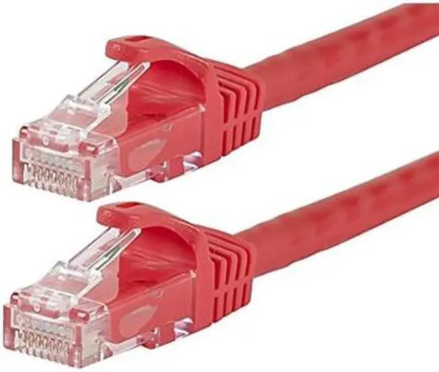 Alt view image 3 of 3 - Monoprice Cat6 Ethernet Patch Cable - 1 Feet - Red | Network Internet Cord - Snagless RJ45, Stranded, 550Mhz, UTP, Pure Bare Copper Wire, 24AWG - Flexboot Series