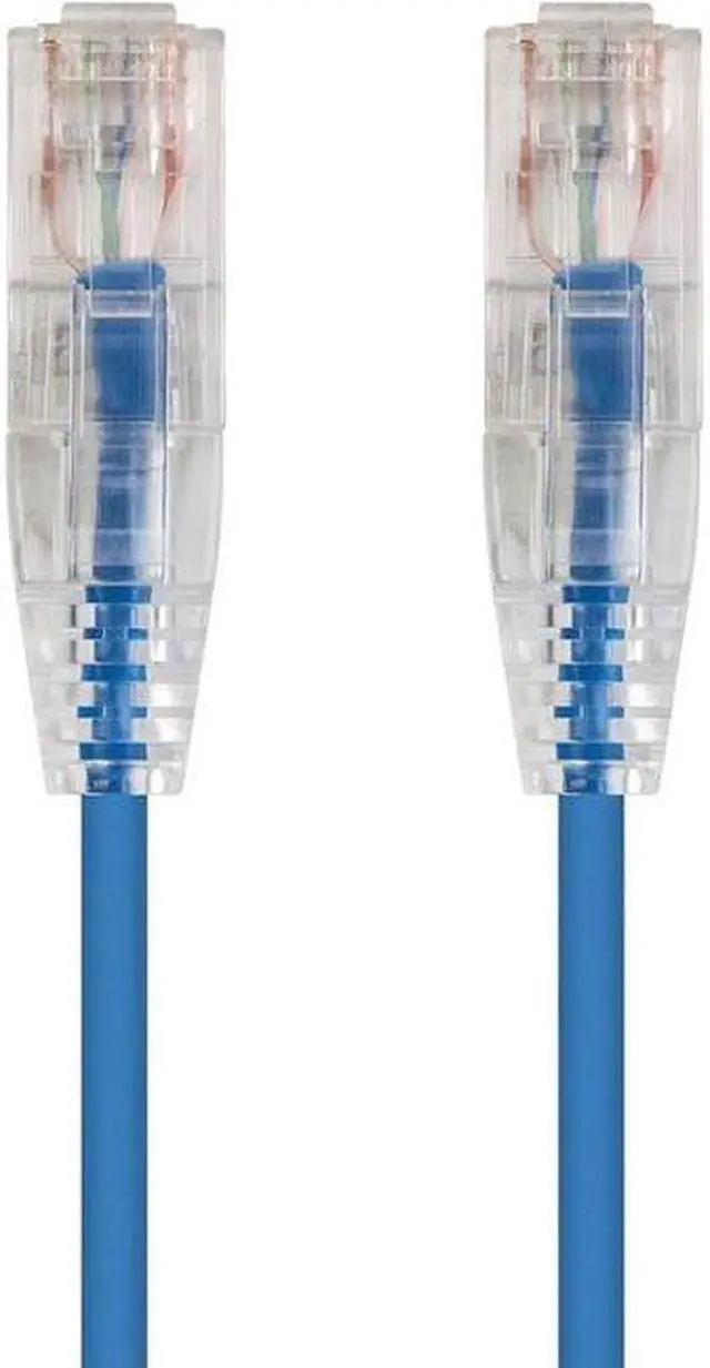 Alt view image 10 of 10 - Monoprice Cat6 Ethernet Patch Cable - 0.5 feet - Blue | Snagless RJ45 Stranded 550MHz UTP CMR Riser Rated Pure Bare Copper Wire 28AWG - SlimRun Series