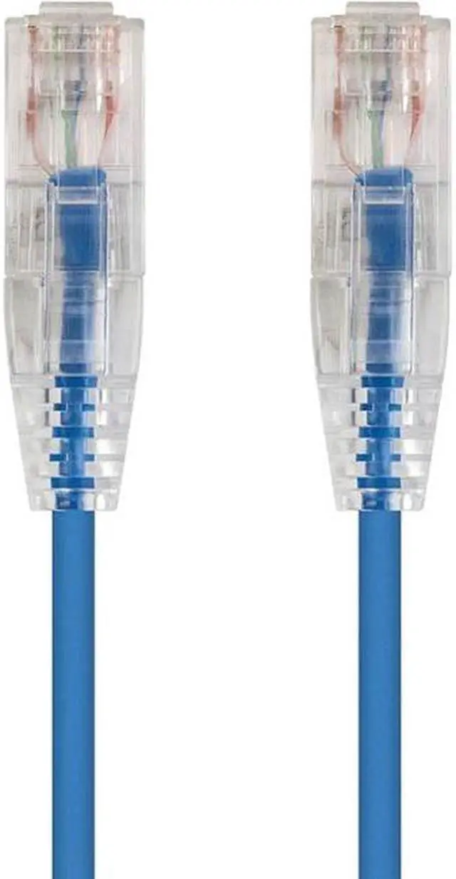 Alt view image 11 of 12 - Monoprice Cat6 Ethernet Patch Cable - 14 feet - Blue | Snagless RJ45 Stranded 550MHz UTP CMR Riser Rated Pure Bare Copper Wire 28AWG - SlimRun Series