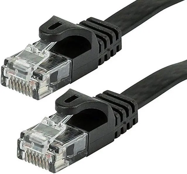 Alt view image 5 of 9 - Monoprice Flat Cat6 Ethernet Patch Cable - 3 Feet - Black, Snagless RJ45, Flat, 550MHz, UTP, Pure Bare Copper Wire, 30AWG - Flexboot Series