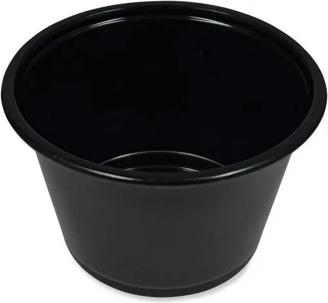 Alt view image 5 of 5 - Boardwalk Souffle/Portion Cups 4 oz Polypropylene Black 2 500/Carton PRTN4BL