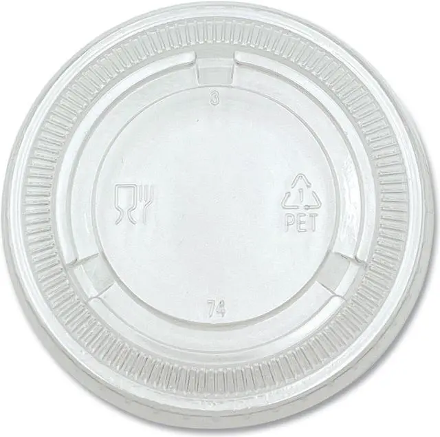 Alt view image 5 of 5 - Boardwalk Souffle/Portion Cup Lids Fits 3.25 oz to 5.5 oz Portion Cups Clear 2 500/Pack PRTLID4