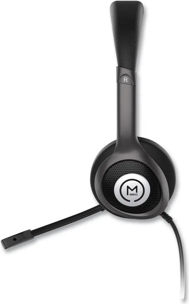 Alt view image 8 of 9 - Morpheus 360 Connect USB Stereo Headset with Boom Microphone - Noise Reduction Mic- Protein Leather Ear Cushions - in-Line Volume Controls - Mute Button - Black - HS5600SU