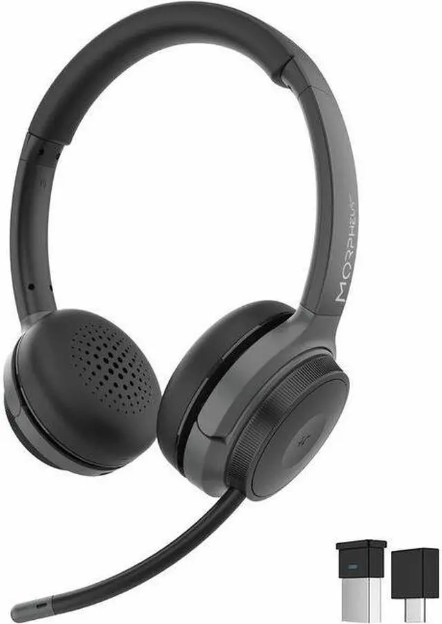 Alt view image 8 of 16 - Morpheus 360 Advantage Stereo Wireless Headset with Detachable Boom Microphone - Bluetooth Headphones with 2.4GHz Receiver-Dongle - UC Compatible - 20 Hour Talk-Playtime - USB HS6500SBT