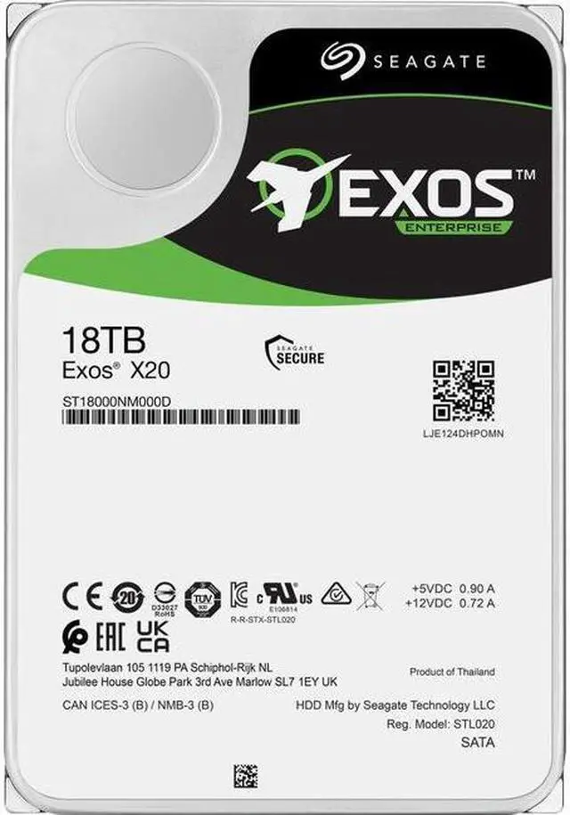 Alt view image 7 of 16 - Seagate Exos X20 ST18000NM000D 18TB 7200 RPM 256MB Cache SAS 12Gb/s 3.5" Internal Hard Drive