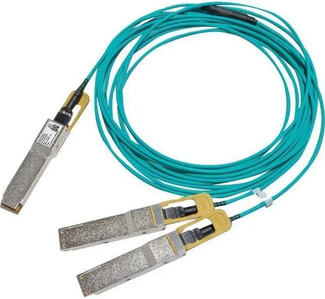 Main image of Mellanox active fiber splitter cable, IB HDR, 200Gb/s to 2x100Gb/s, QSFP56 to 2xQSFP56, LSZH, black pulltab, 10m
