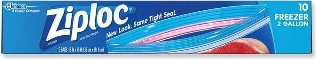 Alt view image 5 of 5 - 2Gal Ziploc Freezer Bag 10 Bags SC JOHNSON Bags & Wraps 01132 025700011323