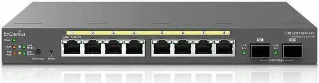 Main image of EnGenius Fit Gigabit 8-Port 110W PoE+ Switch w/2 SFP Ports EWS2910FP-FIT