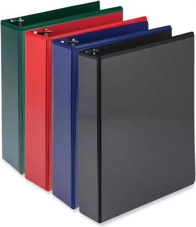 Alt view image 8 of 8 - Durable D-Ring View Binders 3 Rings 2" Capacity 11 x 8.5 Black/Blue/Green/Red 4/Pack MP46468