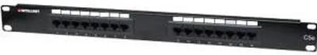 Alt view image 9 of 9 - Intellinet Cat5e Patch Panel - 16 Port(s) - 16 x RJ-45 - 1U High - Black - 19" Wide - Rack-mountable