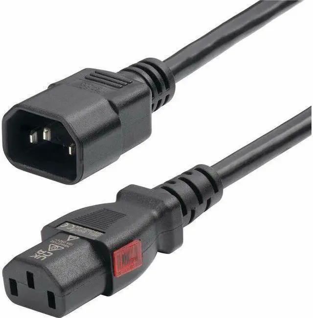 Main image of StarTech 10ft 3m Power Extension Cord IEC 60320 C14 to Locking C13 PDU Power Cord 10A 250V 18AWG UL Listed Components 87L38A00POWERCORD