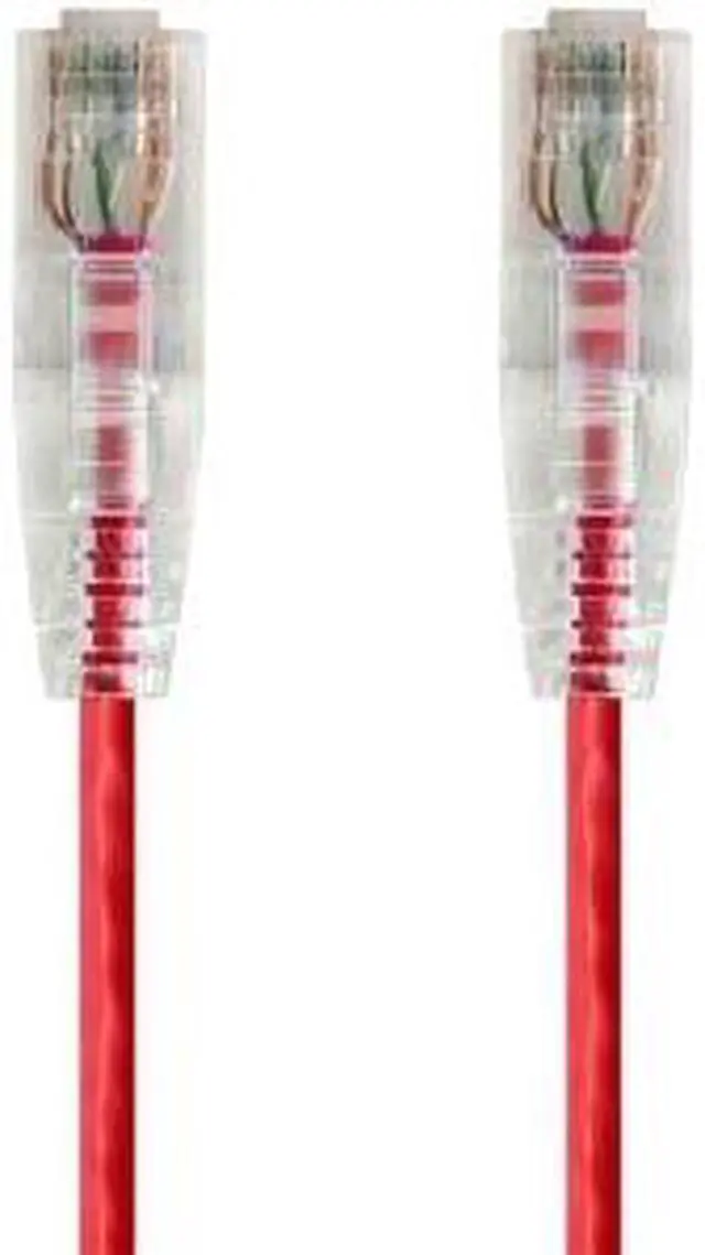 Alt view image 13 of 15 - Monoprice Cat6 Ethernet Patch Cable - 5 feet - Red | Snagless RJ45 Stranded 550MHz UTP CMR Riser Rated Pure Bare Copper Wire 28AWG - SlimRun Series