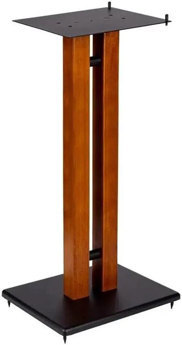 Alt view image 7 of 7 - Monoprice Monolith 32in Cherry Wood Speaker Stand with Adjustable Top Plate, Cherry (Each) Hold Speakers Weighing Up To 75 Pounds, Perfect For Center or Bookshelf Speakers