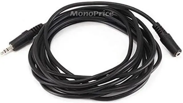 Alt view image 9 of 9 - Audio Cable,3.5mm,M/F,12 Ft MONOPRICE 649