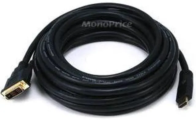 Alt view image 11 of 12 - Monoprice 25ft 26AWG CL2 Standard HDMI to DVI Adapter Cable, Black