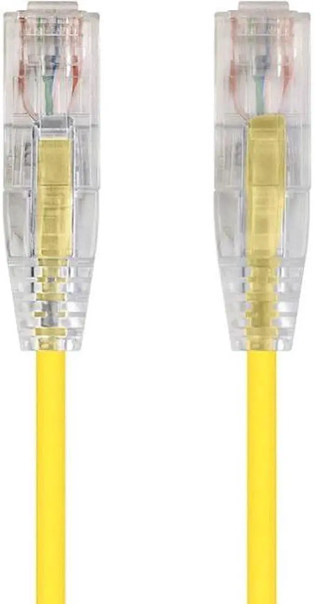 Alt view image 15 of 16 - Monoprice Cat6 Ethernet Patch Cable - 2 feet - Yellow | Snagless RJ45 Stranded 550MHz UTP CMR Riser Rated Pure Bare Copper Wire 28AWG - SlimRun Series