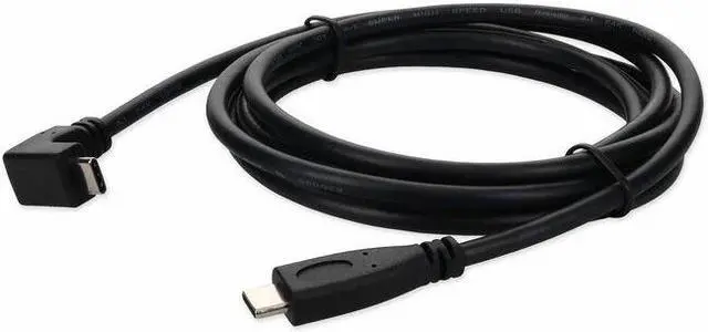 Alt view image 2 of 3 - addon 6ft usb 3.1 (c) male to male black cable - 6 ft usb-c data transfer cable for macbook, notebook, pc, mouse, keyboard, external hard drive, flash drive - first end: 1 x type c male usb - second