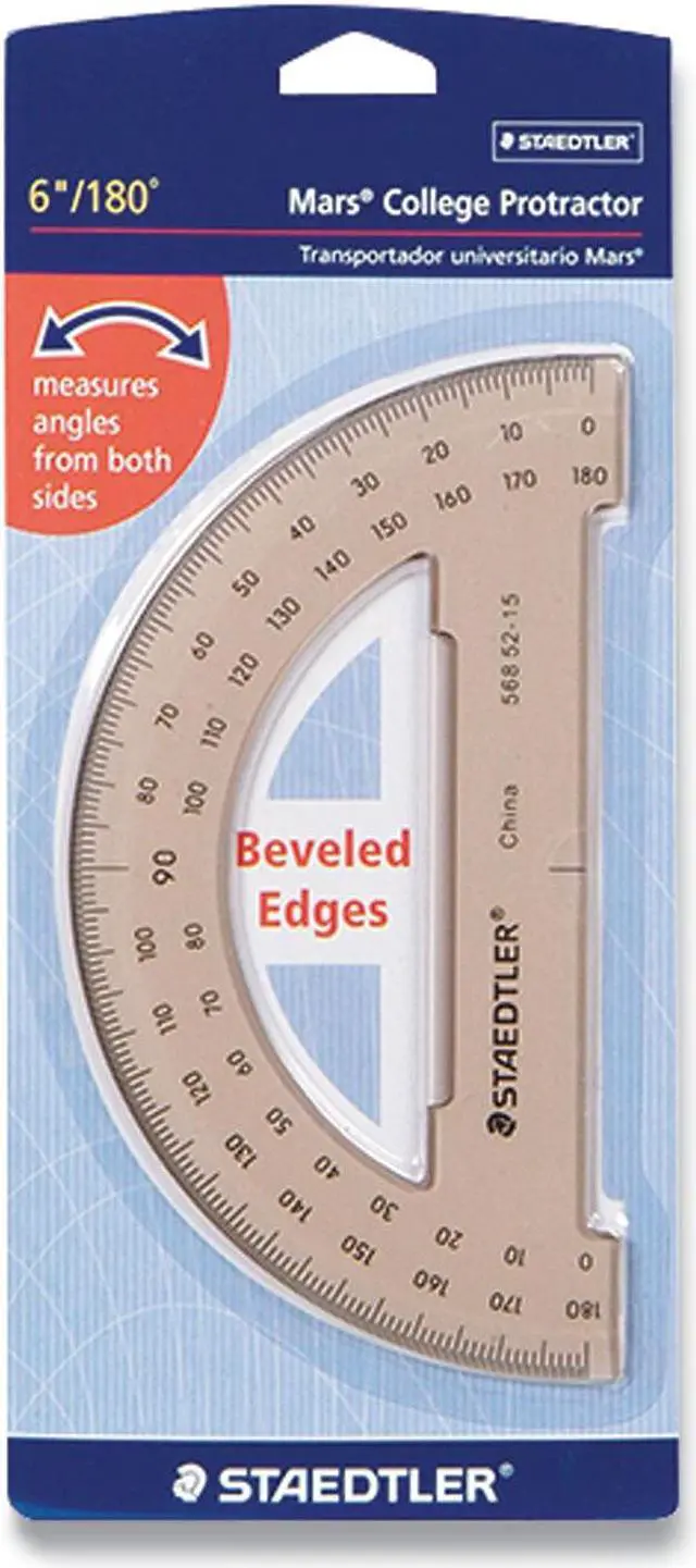 Alt view image 7 of 7 - 6" Protractor 180Degree Format Tinted Plastic