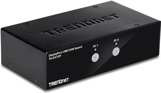 Alt view image 8 of 9 - TRENDnet 2-Port DisplayPort KVM Switch, DisplayPort 1.2 KVM, Connect And Control Two Computers, Supports 4K UHD Resolution, 3840 x 2160 at 60Hz, 2-Port USB 2.0 Hub, , Black, TK-241DP