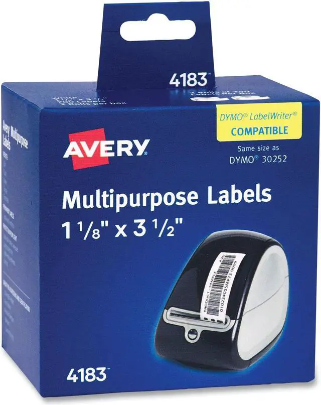 Alt view image 15 of 15 - Avery Thermal Roll Labels, 1-1/8" x 3-1/2", 700 Labels, 2 Rolls (4183)