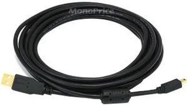 Alt view image 8 of 10 - Monoprice USB 2.0 Cable - 15 Feet - Black | USB Type-A Male to USB Mini Type-B 5-Pin, 28/24AWG, Gold Plated For Digital Camera, Cell Phones, PDAs, MP3 Players, Dash Cam