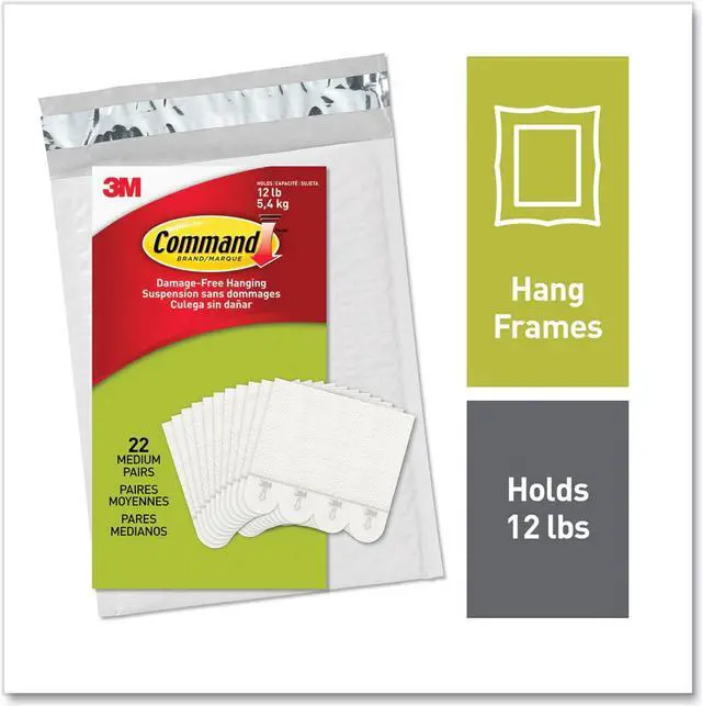 Alt view image 8 of 8 - Command Medium Picture Hanging Strips Damage Free Hanging of Dorm Decorations 22 Pairs 44 Command Strips (17204-22NA) 1720422NA