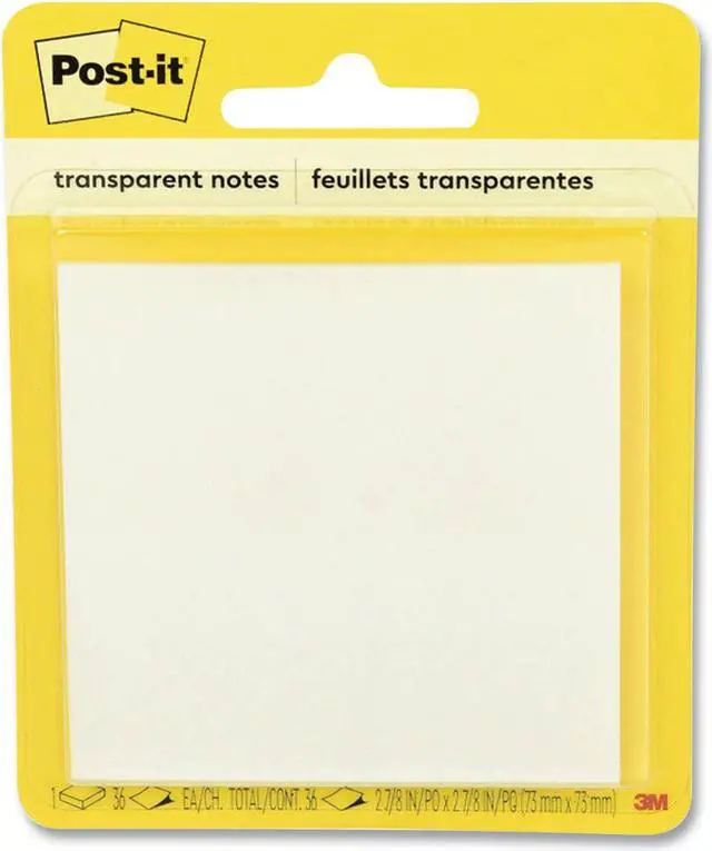 Alt view image 8 of 11 - Post-it Transparent Notes 2-7/8" x 2-7/8" 36 Sheets/Pad 1 Pad/Pack (600-TRSPT) - OEM