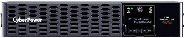 Main image of CyberPower PR750RTXL2UC Smart App Sinewave UPS Systems - 750VA/750W, 120 VAC, NEMA 5-15P, 2U, Rack / Tower, Sine Wave, 8 Outlets, LCD, PowerPanel® Business