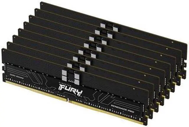 Alt view image 9 of 9 - Kingston 256GB (8 x 32GB) DDR5 6400MT/s CL32 FURY Renegade Pro RDIMM Black XMP - For Motherboard - 256 GB (8 x 32GB) - DDR5-6400/PC5-51200 DDR5 SDRAM - 6400 MHz Single-rank Memory - CL32 - 1.40 V - EC