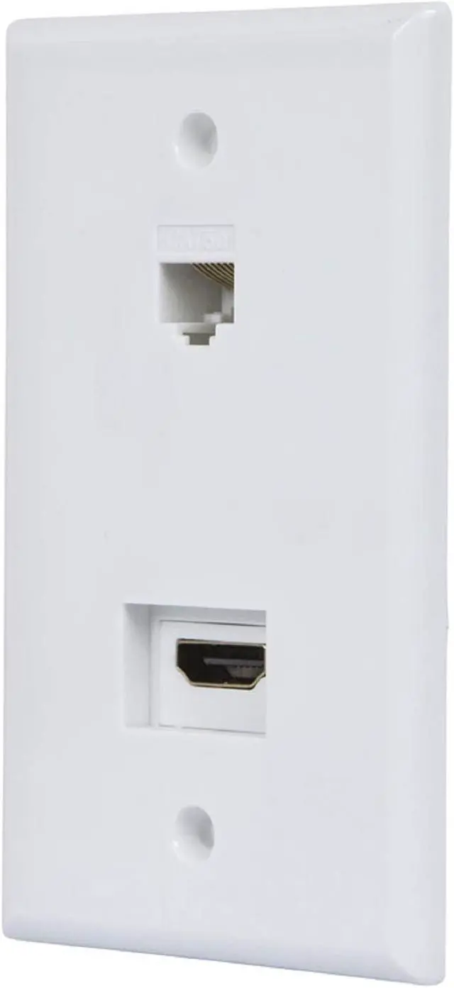 Alt view image 7 of 7 - Monoprice Recessed HDMI Wall Plate, with 1* HDMI F/F Adapter & 1*RJ45 Cat5e Coupler