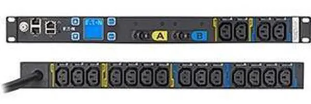 Alt view image 2 of 3 - Eaton Metered Input rack PDU, 1U, L6-30P input, 10 ft cord, Single-phase, 200-240V, Outlets: (18) C13 Outlet grip