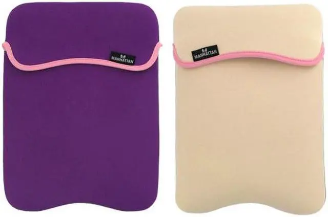 Alt view image 3 of 3 - Reversible Notebook Sleeve Fits Most Widescreens Up to 10" - Purple/Cream