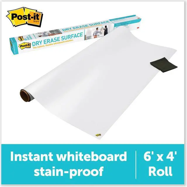 Alt view image 15 of 20 - Post-it - Dry Erase Surface with Adhesive Backing, 72 x 48 - White