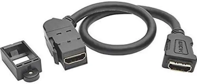 Alt view image 10 of 12 - TRIPP LITE P164-001-KPA-BK HDMI Coupler Keystone Panel Mount All-in-One Angled F/F Black 1'