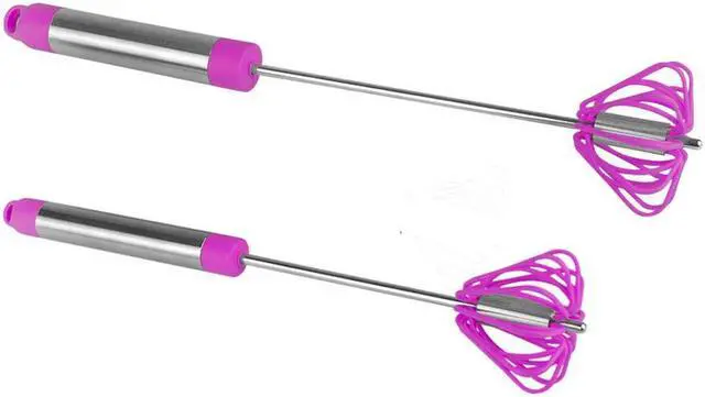 Main image of Ronco Self Turning Rotating Turbo Push Whisk Mixer Milk Frother Purple 2-Pack