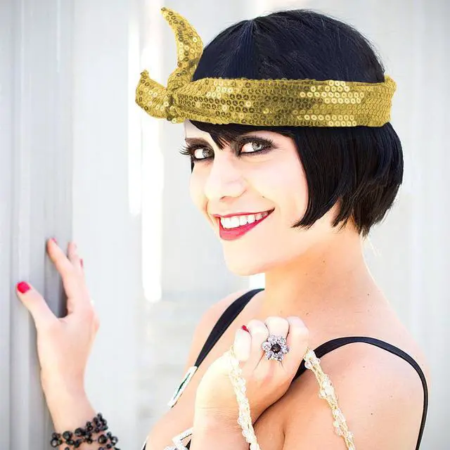 Main image of Calypso Studios Glitz Bendi Sequin Wire Headband Dance Cheer Costume Gold