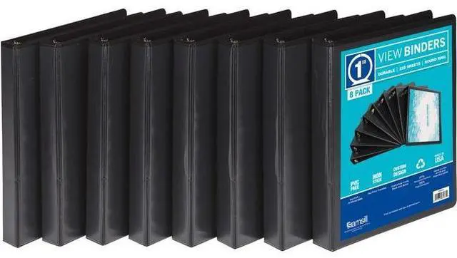 Main image of Samsill Durable 1" 3-Ring View Binders Black (S88430)