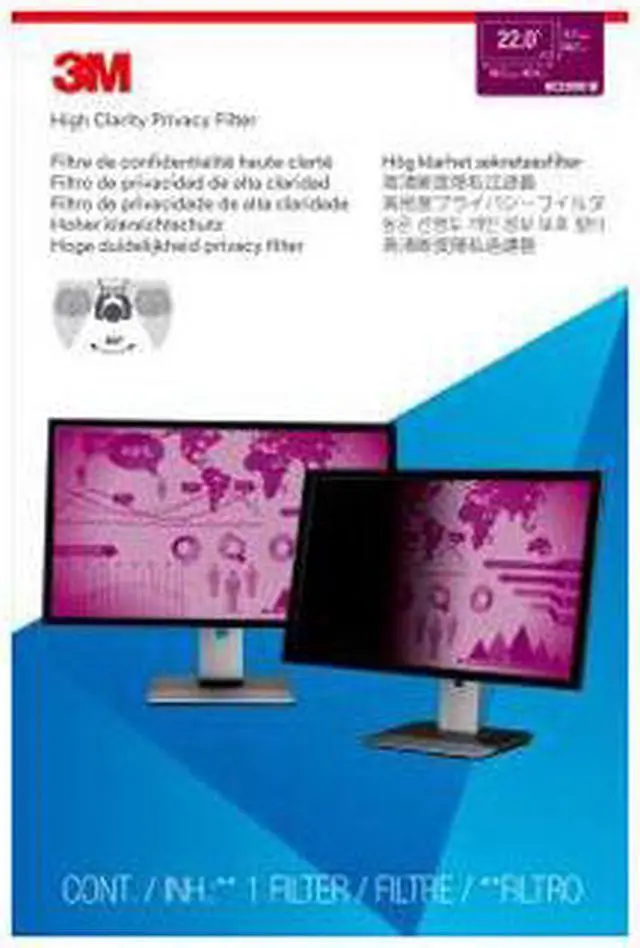 Alt view image 17 of 20 - 3M High Clarity Privacy Filters for 22" Widescreen LCD, 16:10 Aspect Ratio