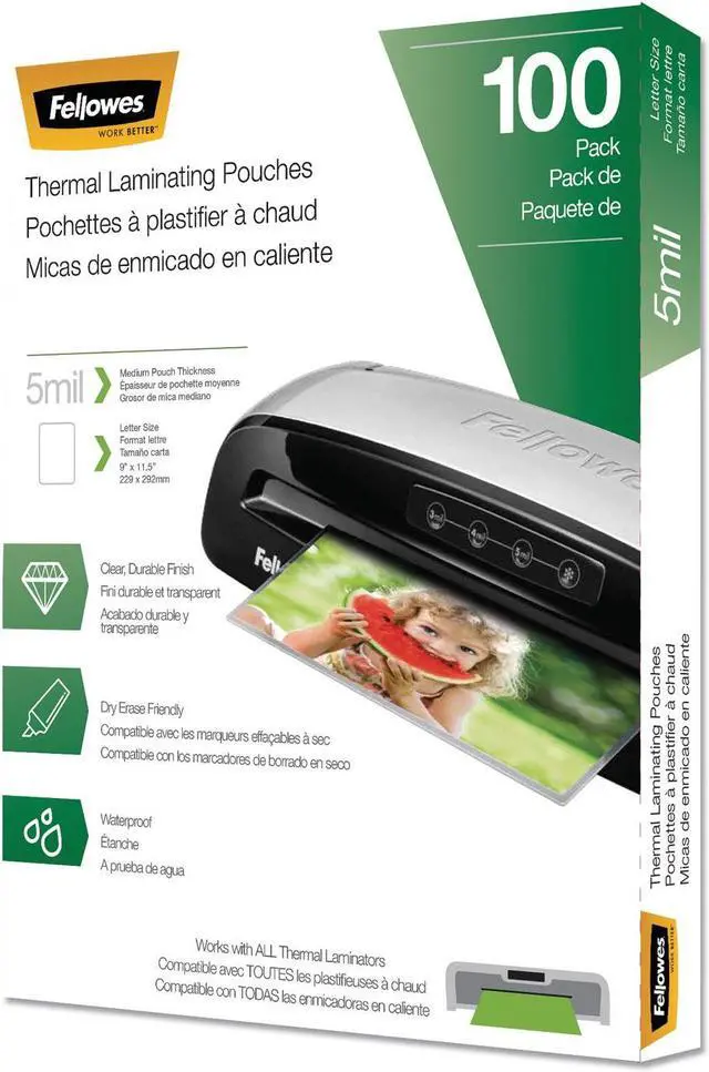 Alt view image 9 of 20 - Fellowes Laminating Pouches Letter Size Hot Pouch 9 x 11.5 5 mil 100 pack 5743501